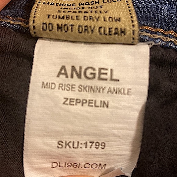 DL1961 Angel Mid Rise Skinny Ankle Jeans Zeppelin Size 27 - Picture 13 of 16
